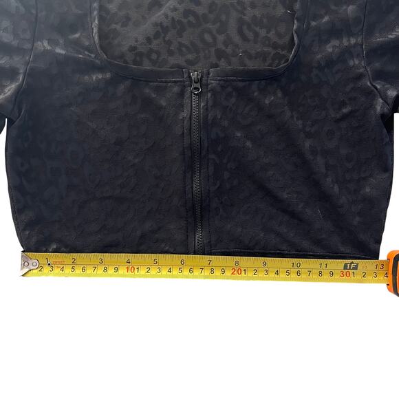Victoria's Secret Leopard print Black mesh long sleeve Top, zip up Size S - Picture 7 of 16